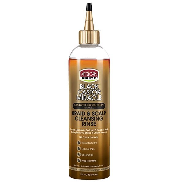 African Pride Black Castor Oil Braid & Scalp Cleansing Rinse 355ml - Ethnilink