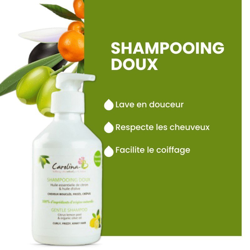 Carolina B Shampoing Doux Olive Citron 300ml - Ethnilink